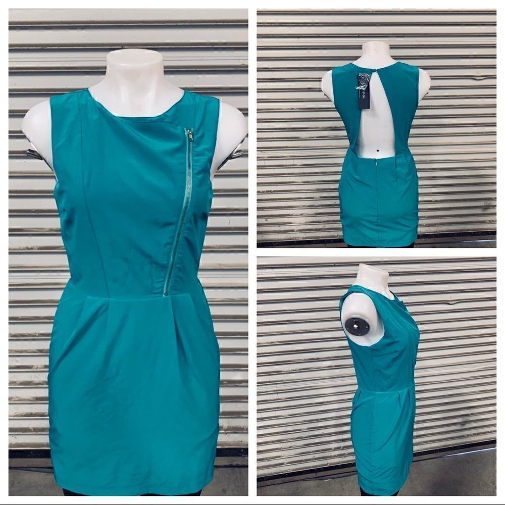 Ark & Co green dress with cutout back